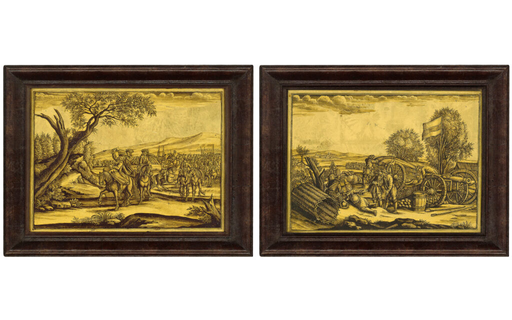 A PAIR OF REVERSE GLASS PAINTINGS, BY IGNAZ OR DANIEL PREISSLER