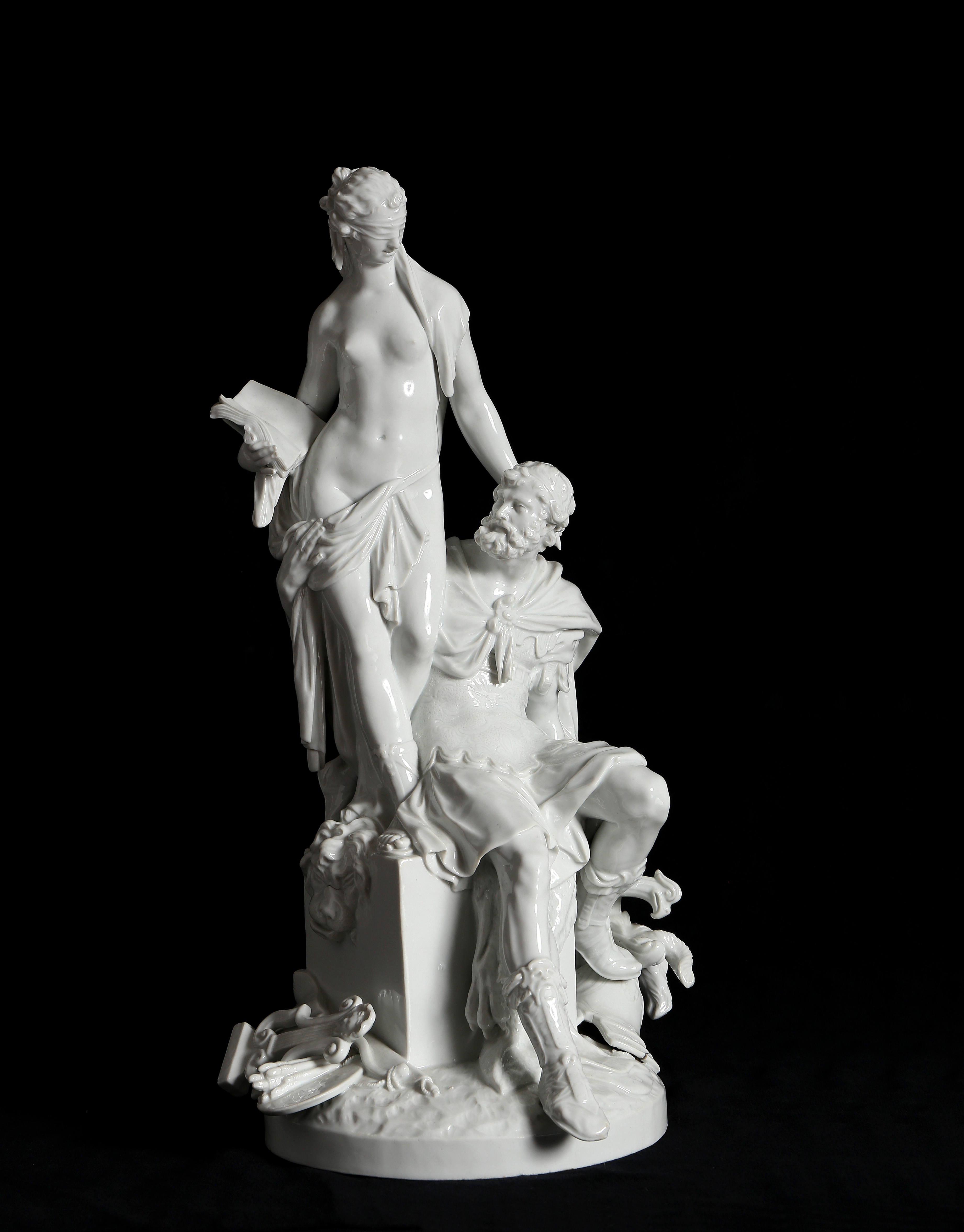 A BERLIN PORCELAIN GROUP OF MARS AND HISTORY