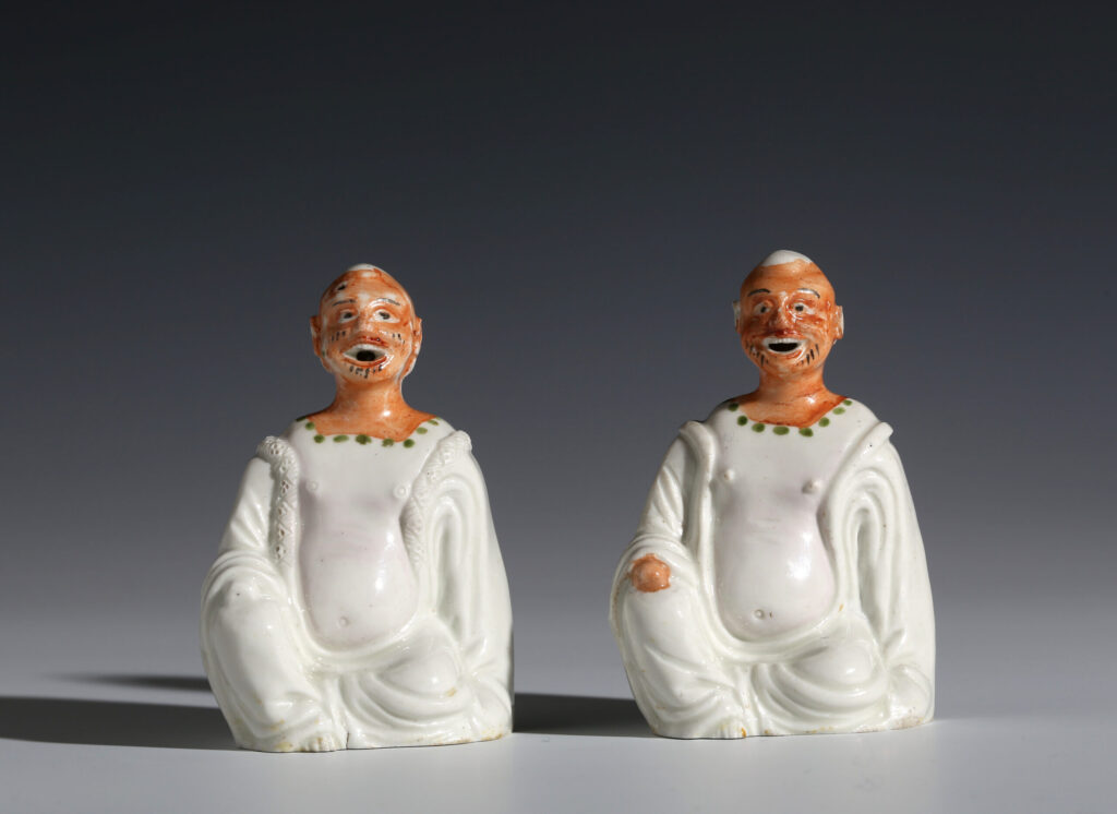 TWO MEISSEN, BÖTTGER PORCELAIN, ‘PAGODA’ FIGURES