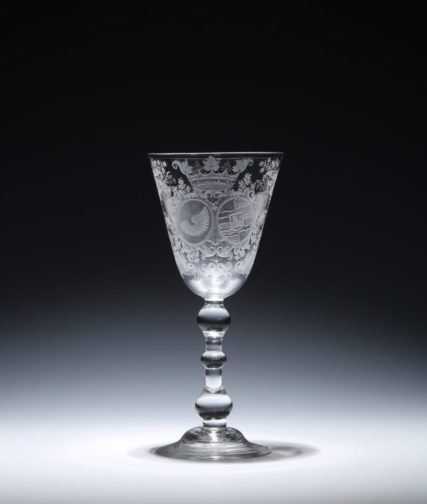 A DUTCH ENGRAVED MARRIAGE GLASS