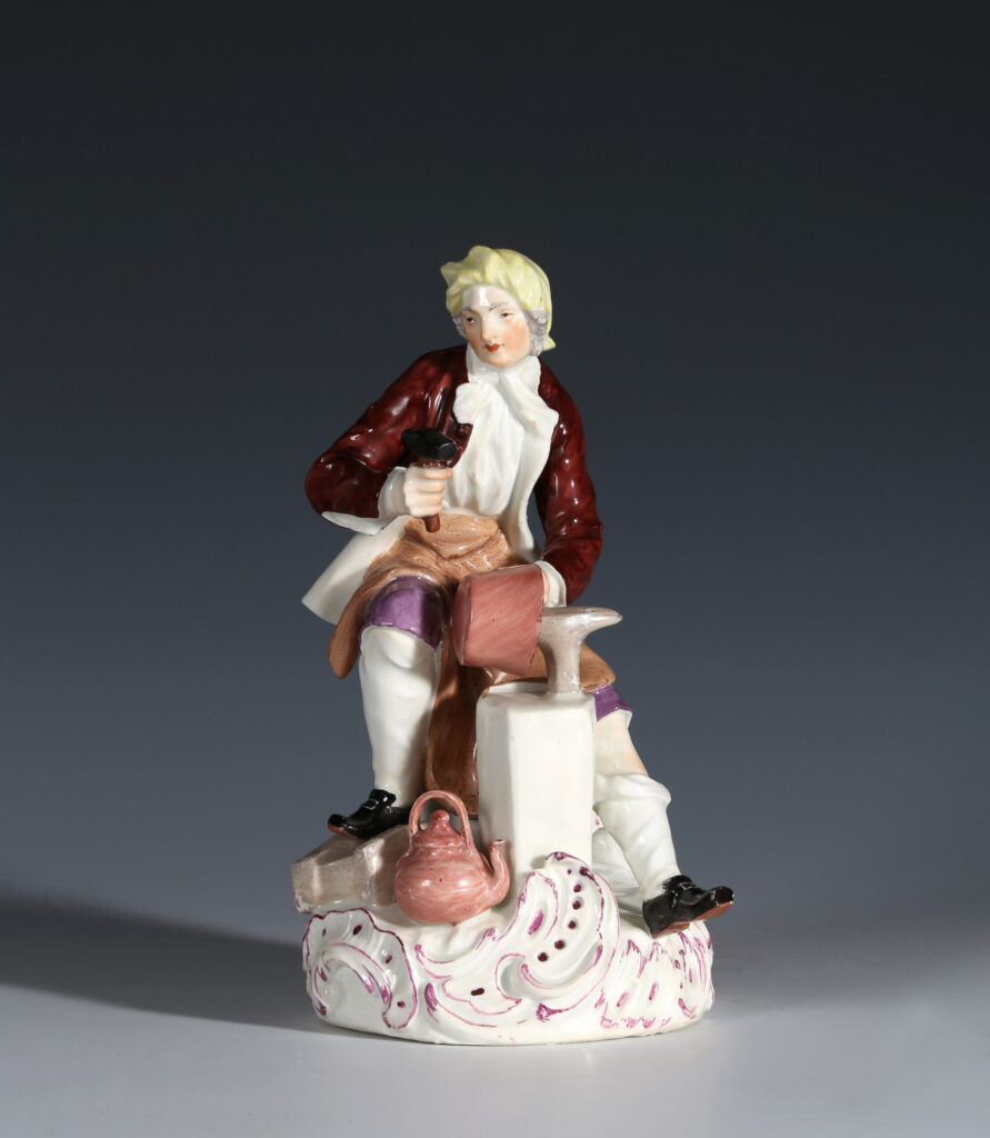 A MEISSEN FIGURE OF A COPPERSMITH