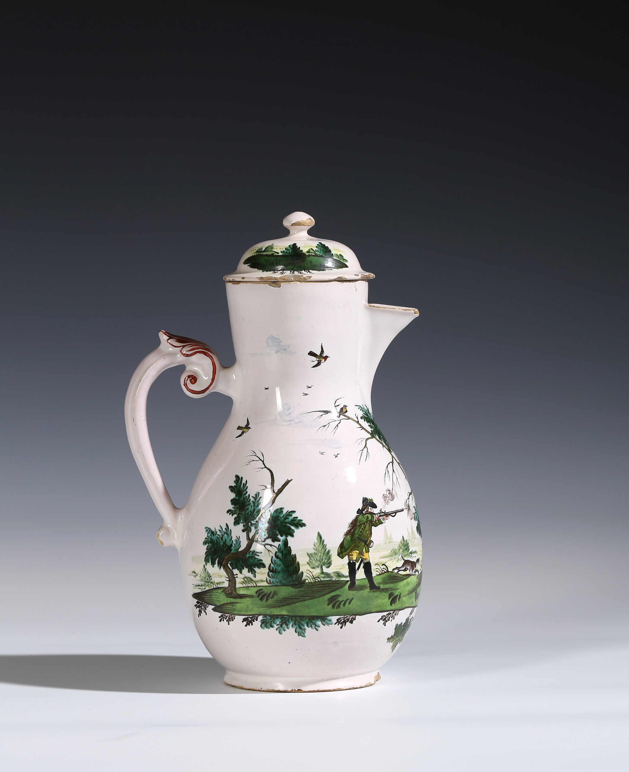 A KÜNERSBERG FAIENCE COFFEE POT