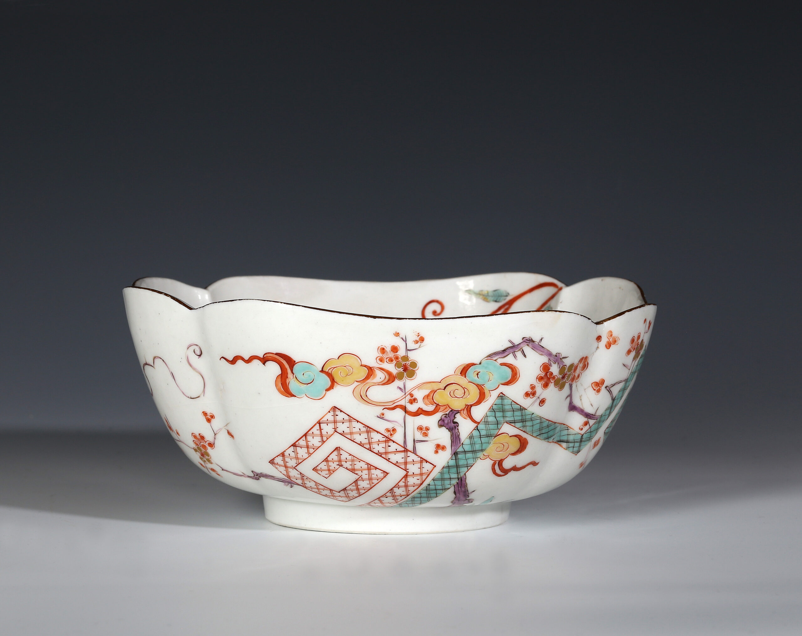 A MEISSEN SQUARE BOWL COPIED FROM A JAPANESE ORIGINAL