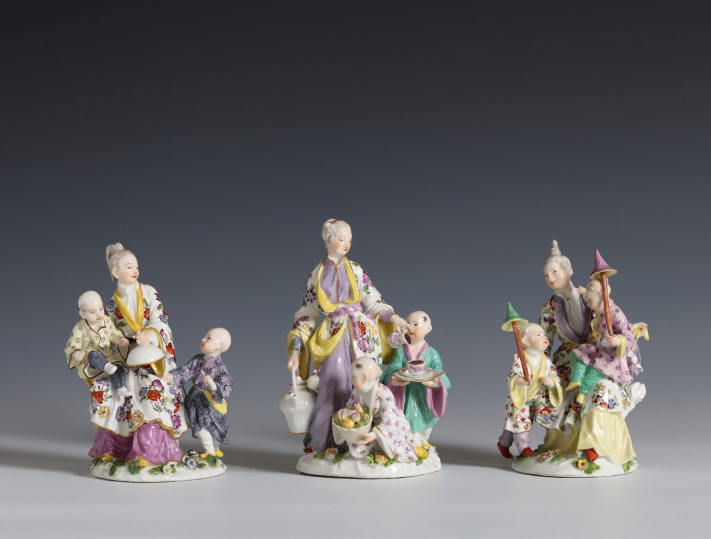 THREE MEISSEN CHINOISERIE GROUPS