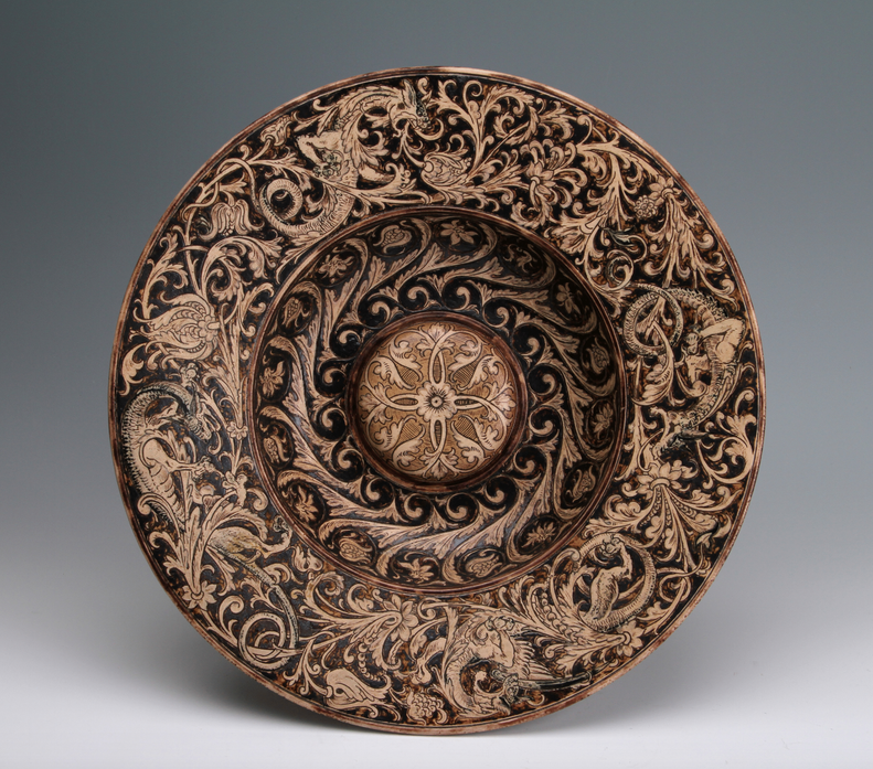 An early Martin Brothers salt-glazed stoneware charger