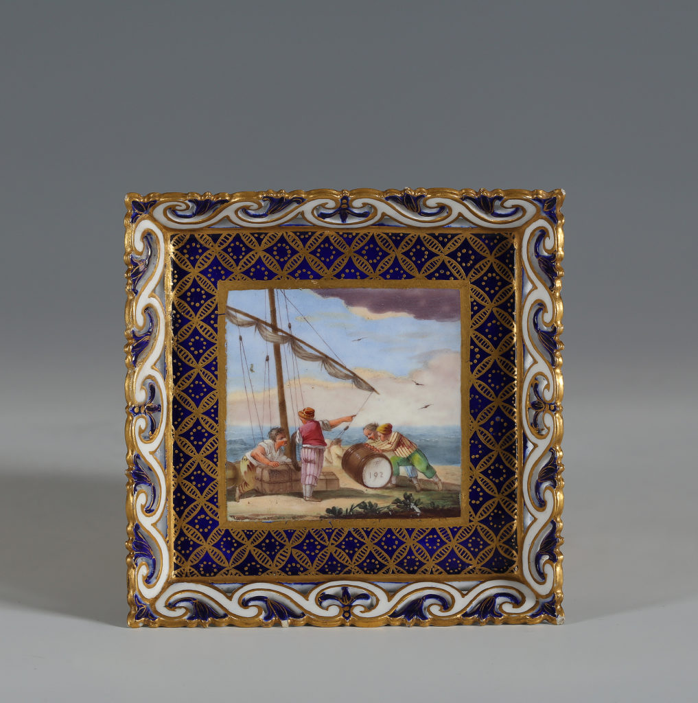 A SEVRES SQUARE TRAY, PLATEAU CARRE, OF THE THIRD SIZE