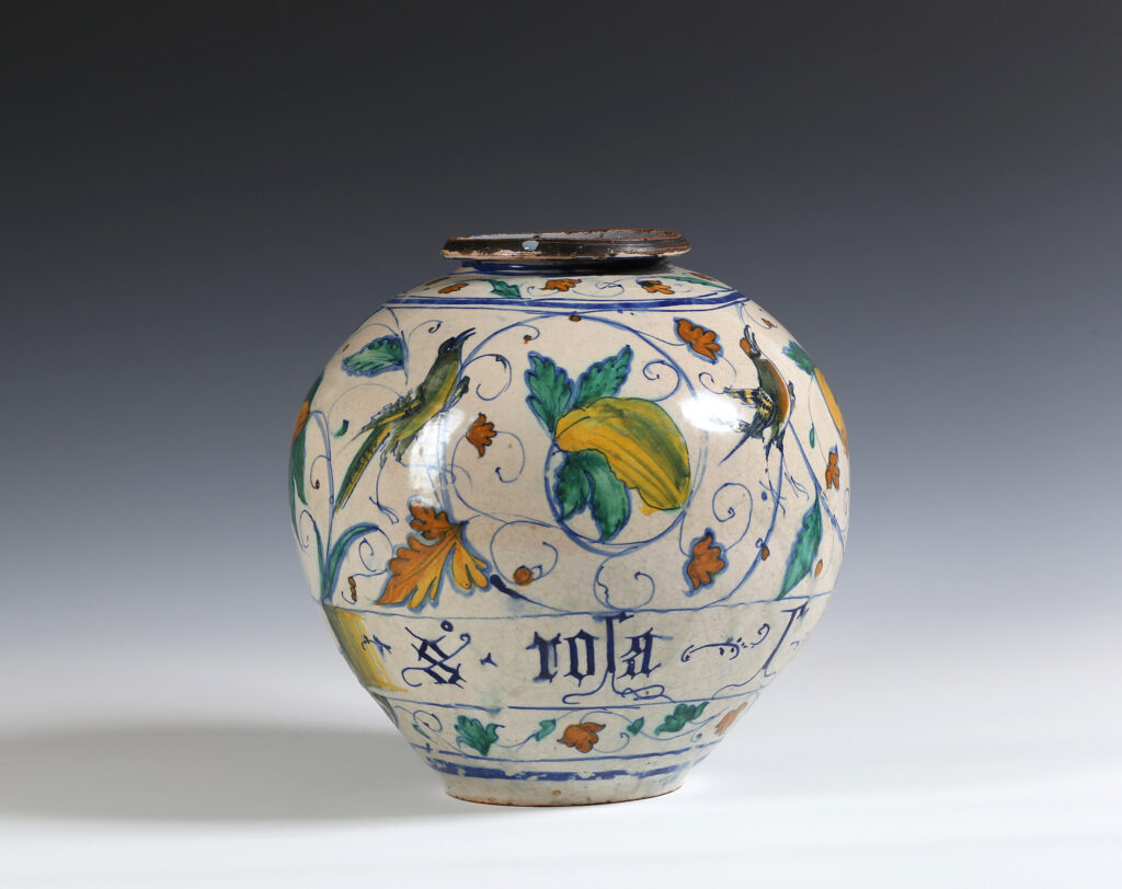 A MAIOLICA GLOBULAR PHARMACY JAR VENICE or the MARCHES