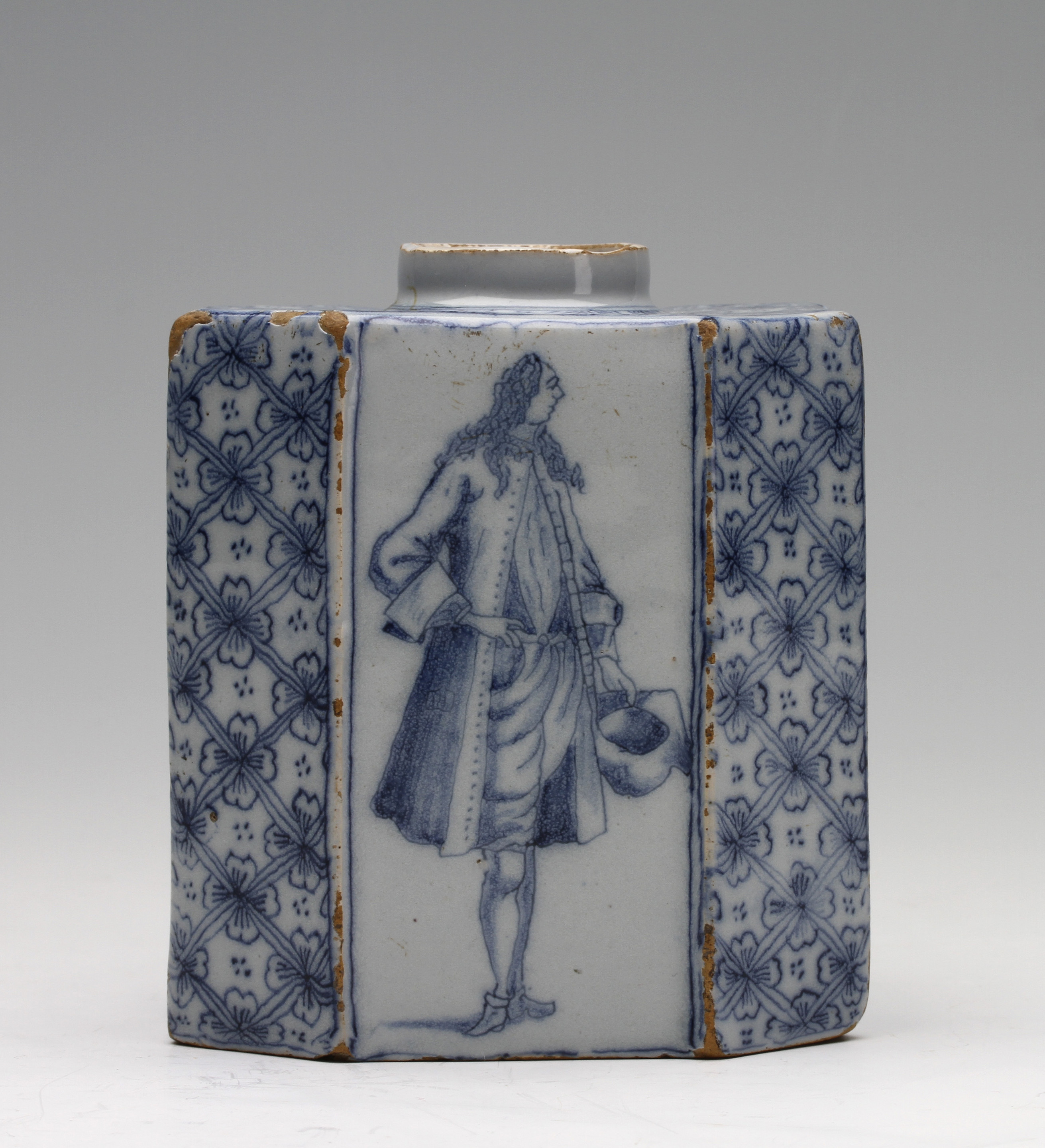 AN UNRECORDED AND DATED BRISTOL DELFT TEA CANISTER , Richard Franks, Temple Backs Pottery