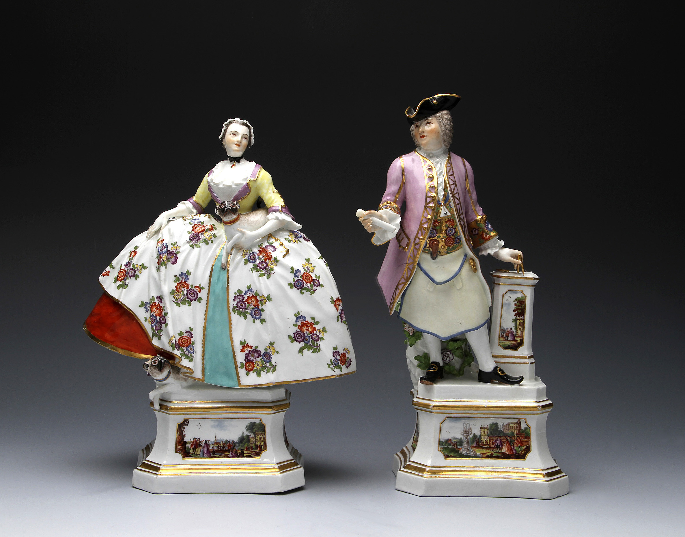 MEISSEN FREEMASON AND A LADY OF THE MOPSORDEN, modelled by J. J. Kändler