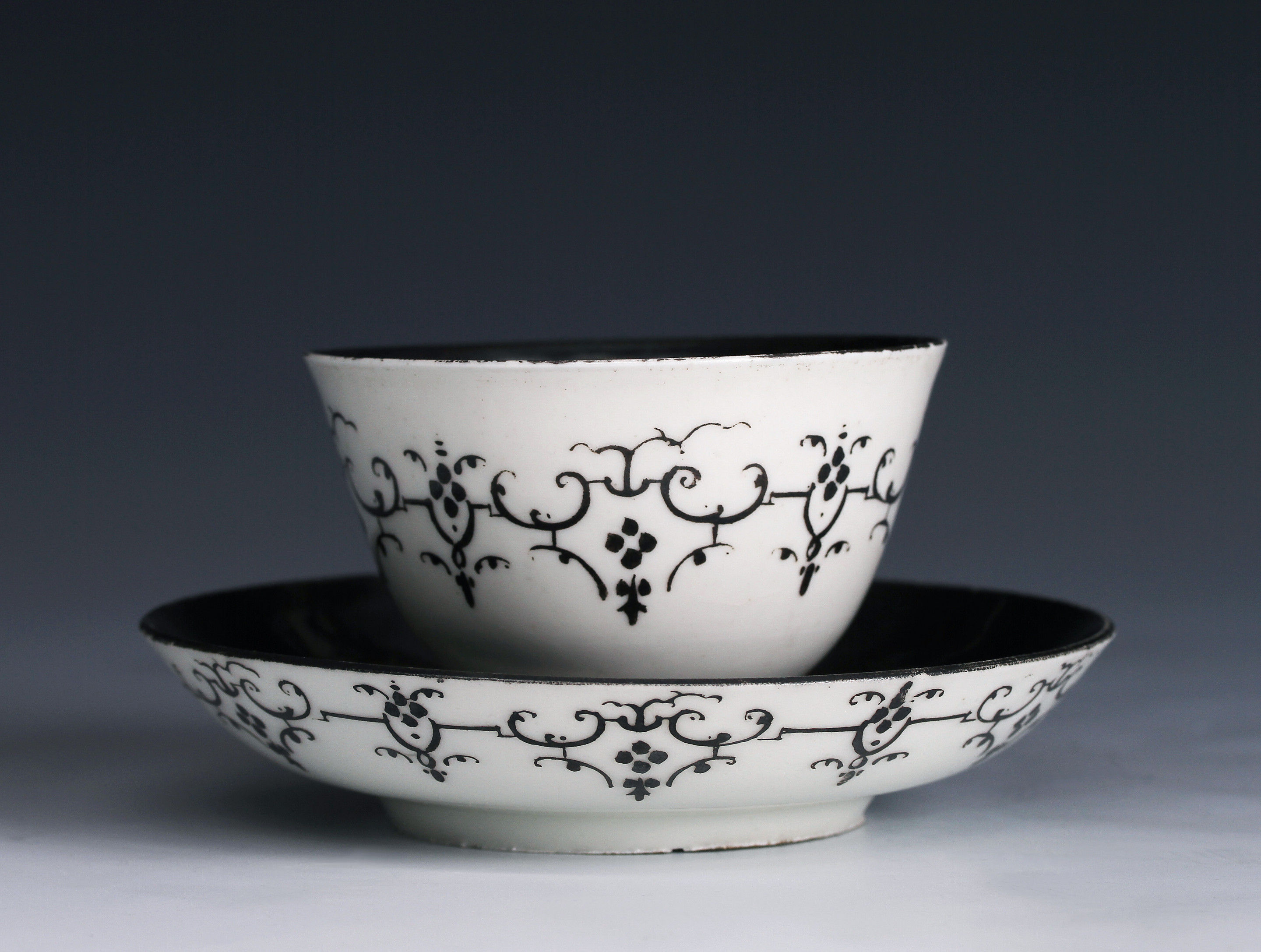 A very early Meissen Böttger porcelain teabowl and saucer