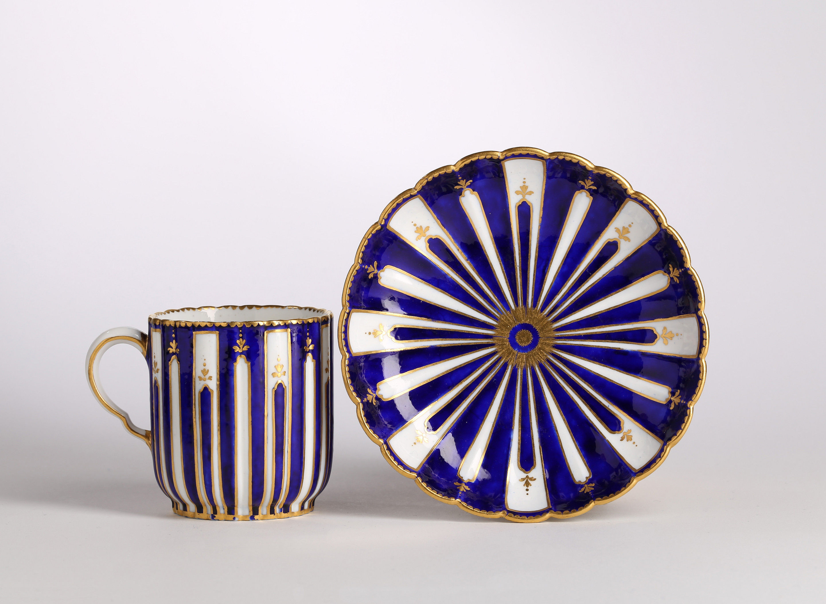 A Sèvres gobelet ‘cannelé’ and saucer of the first size