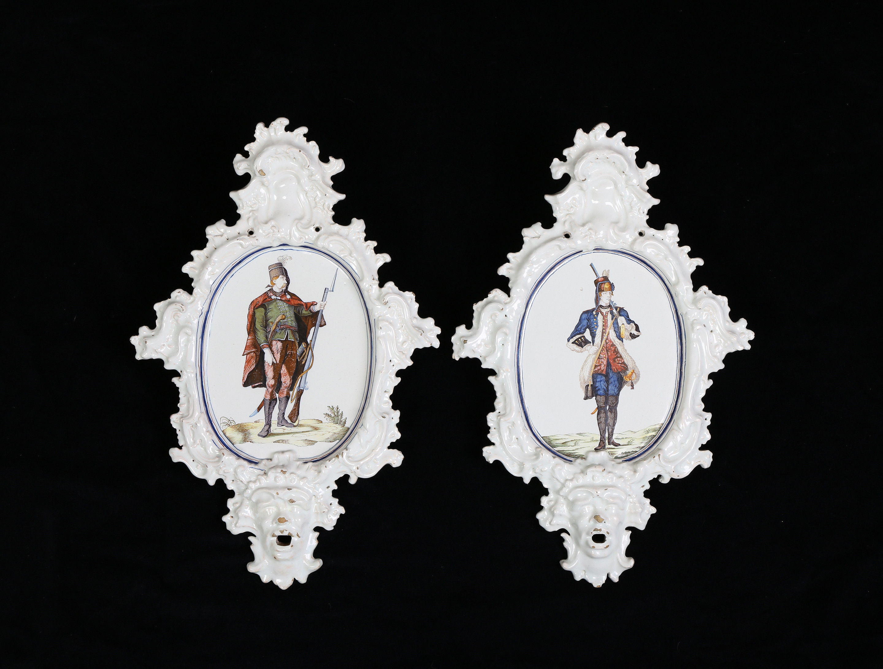 A Pair of Alcora Faience Plaques
